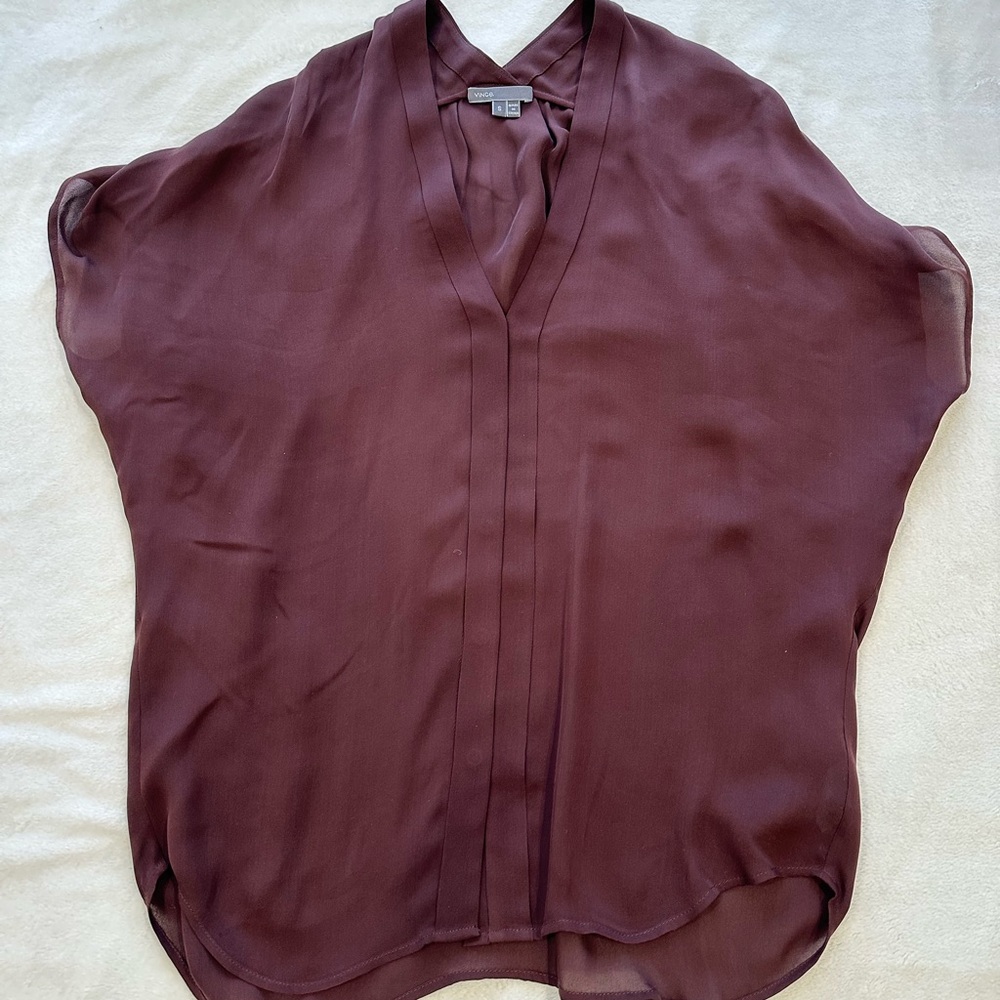 Sz. S Vince Silk Gathered Blouse